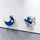 Rhodium Plated 925 Sterling Silver Enamel Stud Earrings(EJEW-FF0008-010P)-2