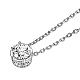 TINYSAND Rhodium Plated 925 Sterling Silver Rhinestone Pendant Necklace(TS-N395-ST)-2