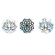 Autocollants adhésifs laser pvc rond plat avec motif lotus(DIY-WH0273-53)-1