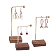 3Pcs 3 Sizes Metal L Shaped Dangle Earring Display Rack with Wooden Base(PW-WG96331-01)-2