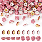 120Pcs 4 Styles Pave Disco Ball Beads, Polymer Clay Rhinestone Beads, Mixed Color, 10~12x3.5~10mm, Hole: 1.5~5mm, 30pcs/style(RB-TA0001-16)