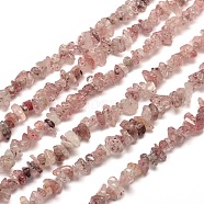 Natural Strawberry Quartz Chip Bead Strands, 5~8x5~8mm, Hole: 1mm, about 31.5 inch(G-M205-59)