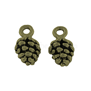 Pine Cone Tibetan Style Alloy Pendants, Cadmium Free & Lead Free, Antique Bronze, 13x7x5mm, Hole: 1.5mm, about 1200pcs/1000g(TIBEP-R344-25AB-LF)