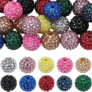 40Pcs 10 Style Round Resin Rhinestone Graduated Beads, with UV Plating Acrylic Round Beads Inside, Chunky Bubblegum Ball Beads, Mixed Color, 18~20mm, Hole: 2~2.5mm, 4Pcs/style(RESI-SC0003-01)