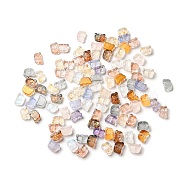 Transparent Glass Beads, with Gold Foil, Bear, Mixed Color, 10x14x5mm, Hole: 1.2mm(GLAA-O023-02)