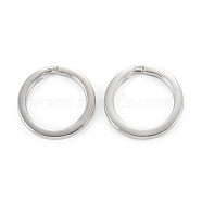 304 Stainless Steel Split Key Ring Clasps, Manual Polishing, for Keychain Making, Stainless Steel Color, 30x3mm, Inner Diameter: 23mm(STAS-A054-01E)