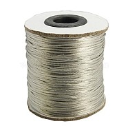 Nylon Cord, Satin Rattail Cord, for Beading Jewelry Making, Chinese Knotting, Dark Gray, 2mm, about 50yards/roll(150 feet/roll)(NWIR-A003-22)