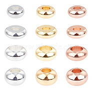 Brass Flat Round Spacer Beads, with Bead Container, Mixed Color, 4~7mmx1.5~3mm, about 120pcs/box(KK-PH0035-81)