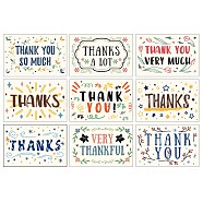 Thank You Theme Cards, for Birthday Thanksgiving Day, Rectangle with Mixed Pattern, Mixed Color, 10x15cm, 9pcs/set(DIY-WH0205-001)