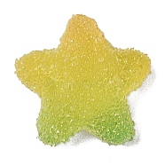 Resin Decoden Cabochons, Imitation Candy, Two Tone, Gradient Color, Star, Light Khaki, 17x18x6mm(CRES-Y001-02A-06)