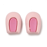 Cute Opaque Resin Cabochons, Cartoon Rabbit' s Ears, Pink, 17x12.5x6.5mm(RESI-E052-03D)