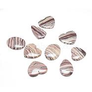 Natural Zebra Jasper Stone Pendants, Mixed Shape, 34~56x32~46x6~7mm, Hole: 2mm(G-T051-05)