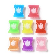 Two Tone Opaque Acrylic Beads, Imitation Jelly, Rectangle, 17x21x9.5mm, Hole: 3.7mm, about 265pcs/500g(SACR-I005-04D)