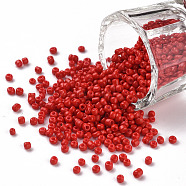 Baking Paint Glass Seed Beads, Red, 12/0, 1.5~2mm, Hole: 0.5~1mm, about 30000pcs/bag(SEED-S001-K20)