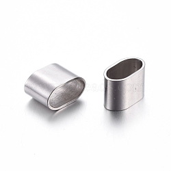 304 Stainless Steel Slide Charms, Oval, Stainless Steel Color, 8.5x12x7mm, Hole: 5x10.5mm(STAS-G187-28P)