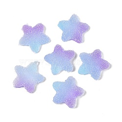 Imitation Candy Food Style Resin Cabochons, Star, Gradient Color, Sky Blue, 17x17.5x6mm(RESI-R461-02N)