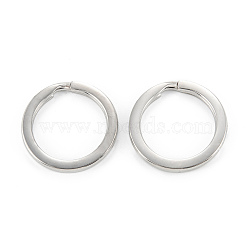 Non-Tarnish 304 Stainless Steel Split Key Ring Clasps, Manual Polishing, for Keychain Making, Stainless Steel Color, 30x3mm, Inner Diameter: 23mm(STAS-A054-01E)