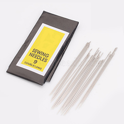 Iron Sewing Needles, Darning Needles, Platinum, 0.5mm thick, 52mm long, hole: 0.35mm, 25pcs/bag(E254-9)