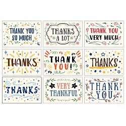 Thank You Theme Cards, for Birthday Thanksgiving Day, Rectangle with Mixed Pattern, Mixed Color, 10x15cm, 9pcs/set(DIY-WH0205-001)
