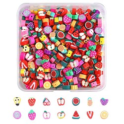 280Pcs 14 Style Handmade Polymer Clay Beads, Fruit, Mixed Color, 20pcs/style(CLAY-SZ0001-56)