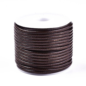 Waxed Polyester Cords, for Jewelry Making, Coconut Brown, 2mm, about 10m/roll