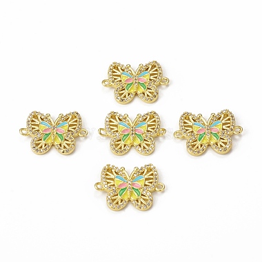 Brass Micro Pave Cubic Zirconia Connector Charms(KK-E068-VB406)-4