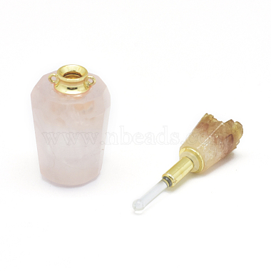 Pendentifs de bouteille de parfum ouvrants en quartz rose naturel(G-E556-03D)-3