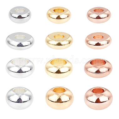 Mixed Color Flat Round Brass Spacer Beads