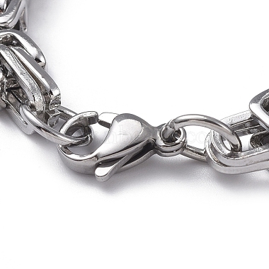 Unisex 201 Stainless Steel Byzantine Chain Bracelets(BJEW-L637-34B-P)-3