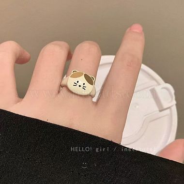 Adjustable Alloy and Enamel Cuff Rings(FS-WGFE15D-02)-1