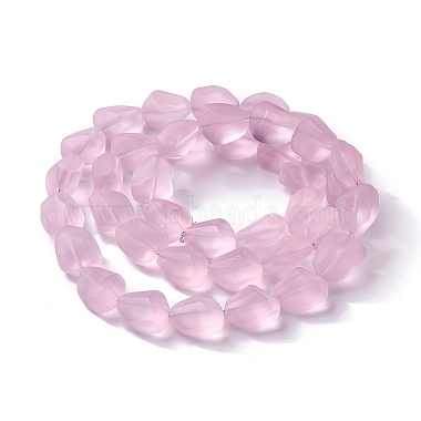 Transparent Frosted Glass Beads Strands(X-FGLA-S001-02G)-2