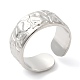 304 Stainless Steel Textured Open Cuff Ring for Women(RJEW-I098-26P)-1