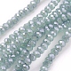 1 Strand Faceted Electroplate Imitation Jade Glass Rondelle Beads Strands(X-EGLA-J025-F08)-1