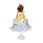 Handmade Lampwork Christmas Tree Ornaments, Home Decorations, Red, 49x48x81.5mm(LAMP-C026-06E)