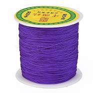 Braided Nylon Thread, Chinese Knotting Cord Beading Cord for Beading Jewelry Making, Dark Violet, 0.5mm, about 150yards/roll(NWIR-R006-0.5mm-676)