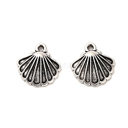 Tibetan Style Alloy Charms, Cadmium Free & Lead Free, Shell, Antique Silver, 13x13x2mm, Hole: 1.2mm, about 1333pcs/1000g(FIND-C043-071AS)