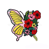Appliques, Embroidery Iron on Cloth Patches, Sewing Craft Decoration, Butterfly, 73x70mm(PW-WG78563-04)