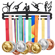 Fashion Iron Medal Hanger Holder Display Wall Rack, with Screws, Gymnastics Pattern, 150x400mm(ODIS-WH0021-377)