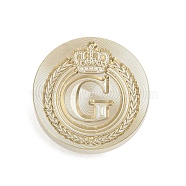 Golden Tone Crown Initial Wax Seal Brass Stamp Heads, for Wax Seal Stamp, Letter G, 25x14.5mm, Hole: 7mm(AJEW-A065-01G)