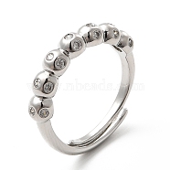 Rack Plating Brass Micro Pave Clear Cubic Zirconia Rings, Adjustable Rings, Cadmium Free & Lead Free, Long-Lasting Plated, Platinum, US Size 6, 2~2.5mm, Inner Diameter: 16.5mm(RJEW-E064-13P)