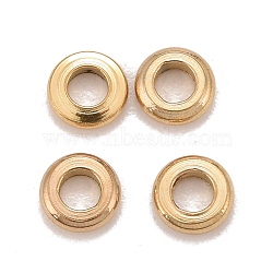 Ion Plating(IP) 304 Stainless Steel Spacer Beads, Donut, Golden, 4x1mm, Hole: 2mm(STAS-F136-03G)