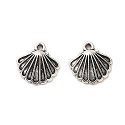 Tibetan Style Alloy Charms, Cadmium Free & Lead Free, Shell, Antique Silver, 13x13x2mm, Hole: 1.2mm, about 1333pcs/1000g(FIND-C043-071AS)