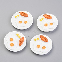 Opaque Resin Cabochons, Imitation Food, Egg, White, 43x10mm(CRES-B002-14)