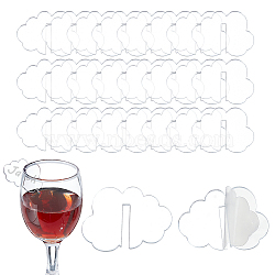 Cloud Acrylic Wine Glass Charms Tag, Wine Glass Marker, for Wedding Party Decoration, Clear, 29x40x1.5mm(AJEW-WH0248-383A)