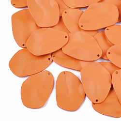 Spray Painted Iron Pendants, Dark Orange, 25.5x17.5x2mm, Hole: 1mm(X-IFIN-S704-22C)