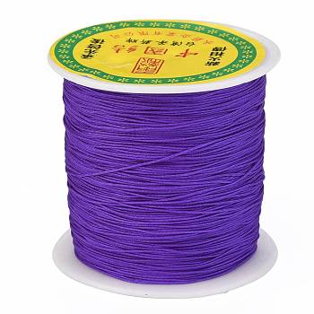 Braided Nylon Thread, Chinese Knotting Cord Beading Cord for Beading Jewelry Making, Dark Violet, 0.5mm, about 150yards/roll