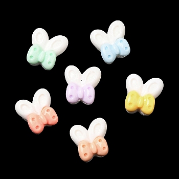 Cartoon Opaque Reisn Cabochons, for Jewelry Making, Mixed Color, Rabbit, 10x9.5x6mm