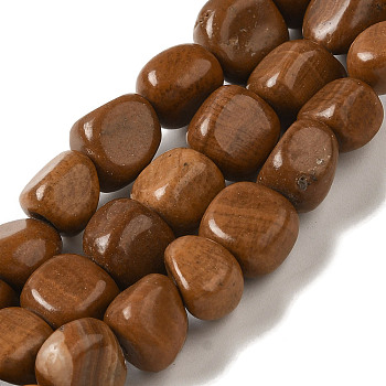 Natural Tigerskin Jasper Beads Strands, Nuggets, Tumbled Stone, 7~15x6~10x5.5~8mm, Hole: 1mm, about 47~49pcs/strand, 15.55~15.94 inch(39.5~40.5cm)