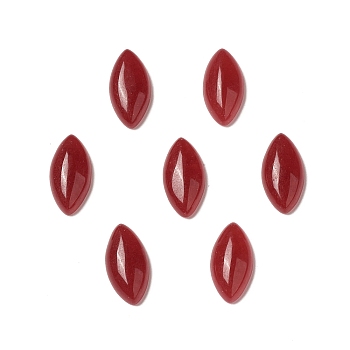 Natural Malaysia Jade Cabochons, Dyed, Flat Back Horse Eye, Dark Red, 14x7x3.5~4mm