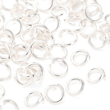 Brass Open Jump Rings, Round, Cadmium Free & Lead Free, 925 Sterling Silver Plated, 10x1mm, Inner Diameter: 8mm, 18 Gauge